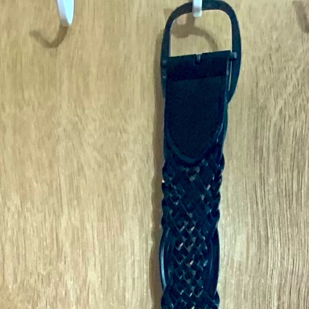 Women's woven black belt- small